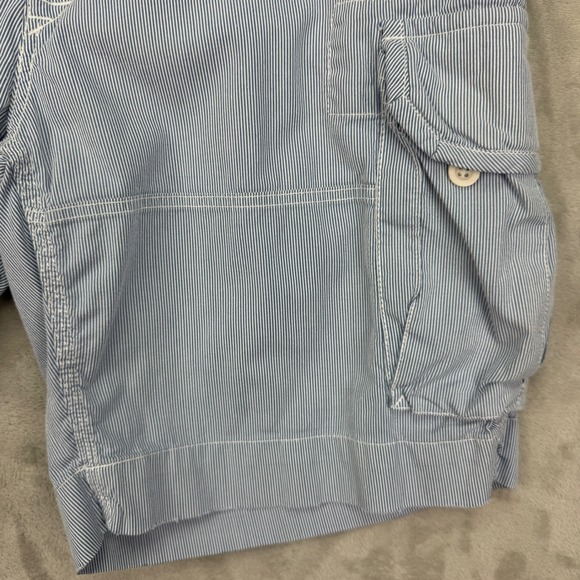 Polo Ralph Lauren Cargo Shorts Mens 38 Blue Seersucker Stripe Classic Chino - Picture 11 of 13